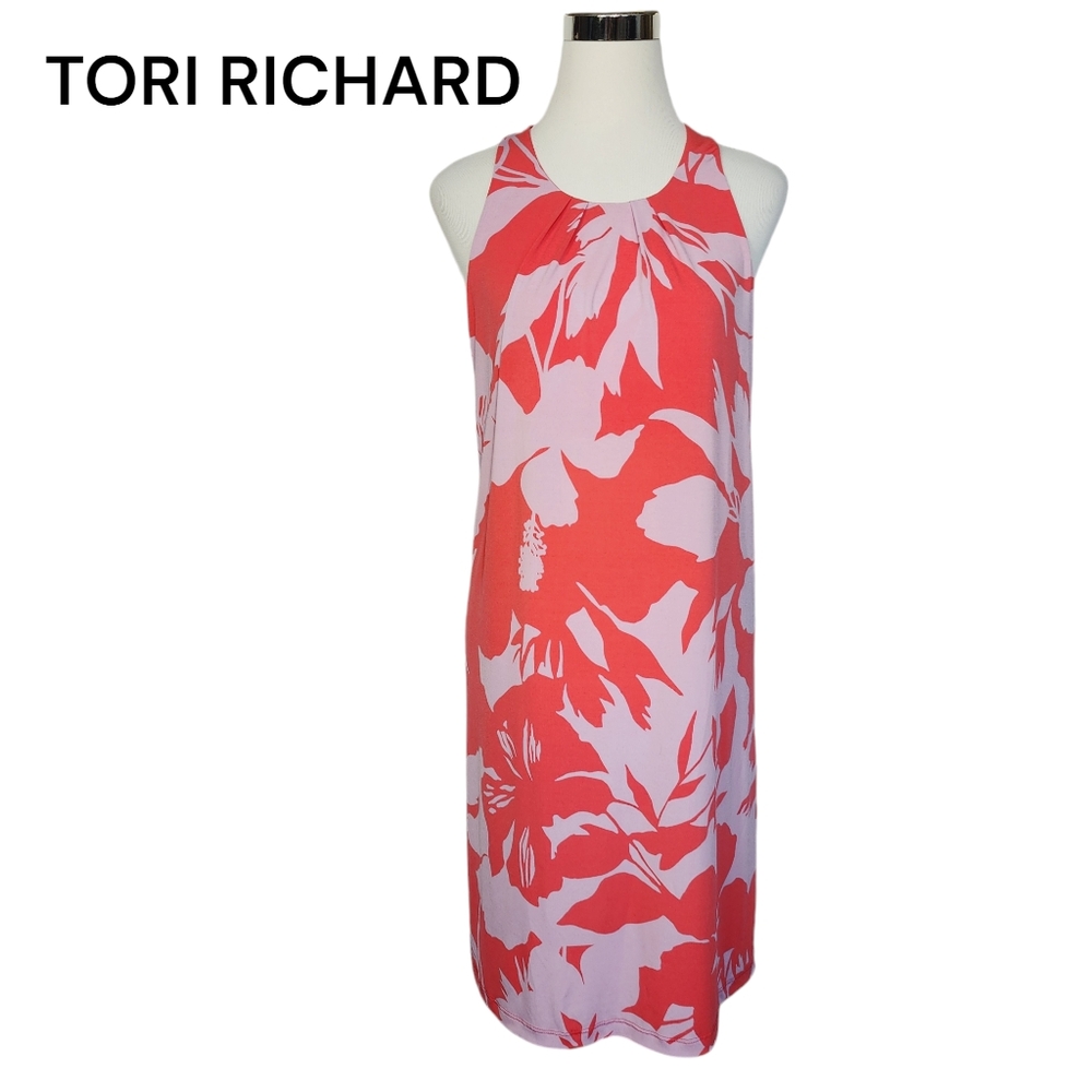 Tori Richards Sz XL Pullover Bold Floral CHLOE Sleeveless Dress.